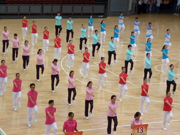 嘉定區(qū)第九套廣播體操比賽現(xiàn)場